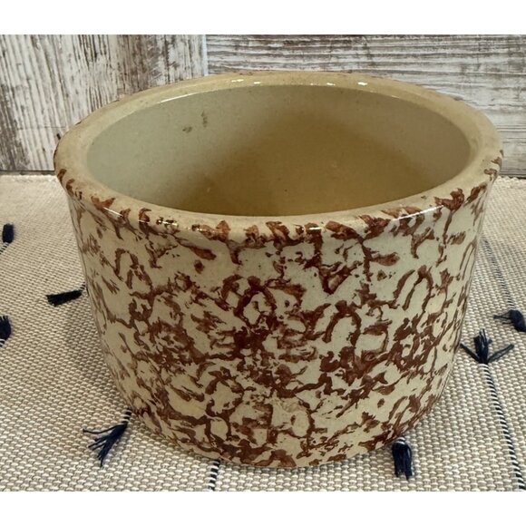 Robinson Ransbottom Other - Robinson Ransbottom Pottery Red Sponge Ware 1 Qt Low Jar Crock RRP Roseville OH